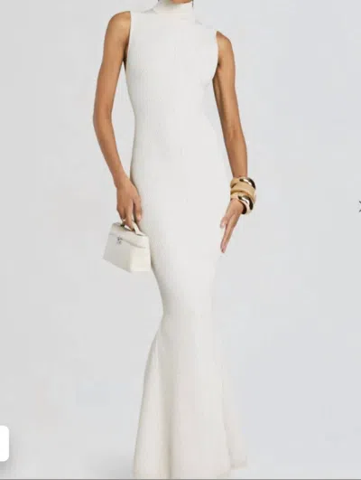 Retroféte Skylar Metallic Knit Dress In Metallic White