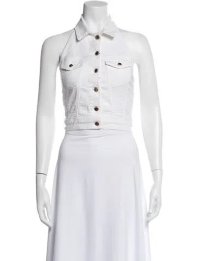 Pre-owned Retroféte Sleeveless Button-up Top In White