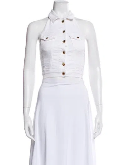 Pre-owned Retroféte Sleeveless Crop Top In White