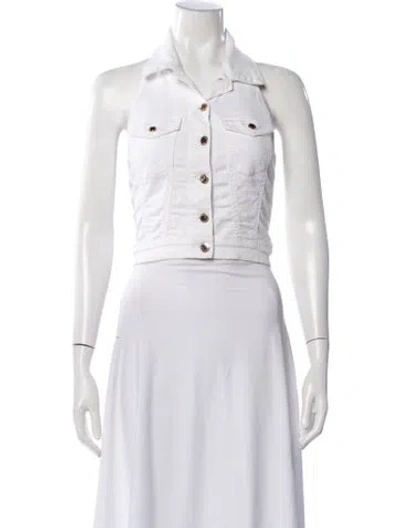 Pre-owned Retroféte Sleeveless Crop Top In White