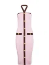 Retroféte Sloane Button-detail Dress In Pink