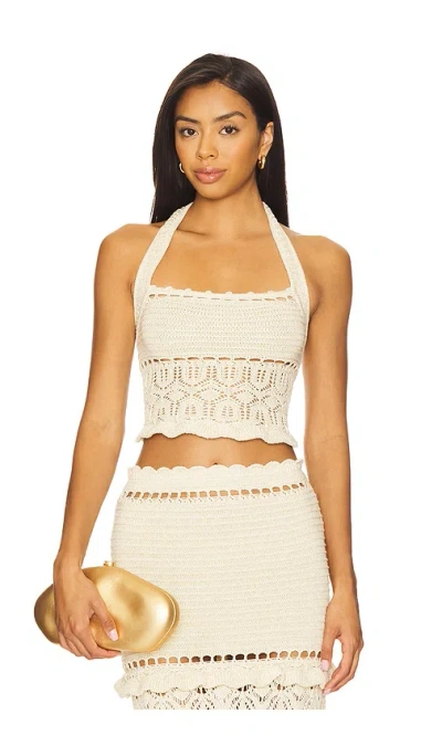 Retroféte Soliana Crochet Top In Neutral