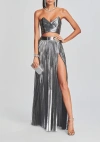 Retroféte Sophia Crop Top In Gunmetal