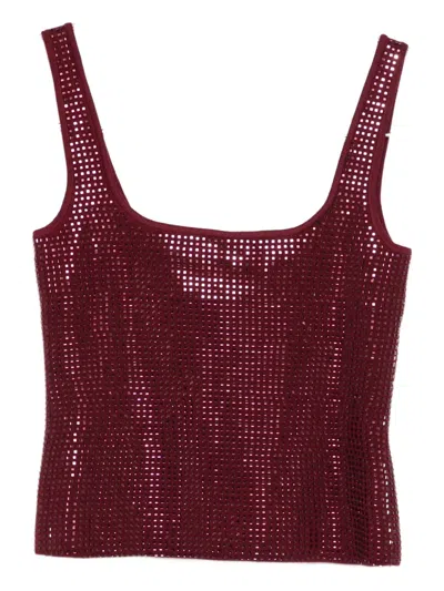 RETROFÉTE SQUARE-NECK EMBELLISHED TOP