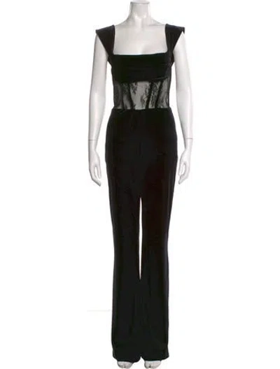 Pre-owned Retroféte Square Neckline Jumpsuit In Black