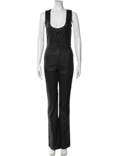 Pre-owned Retroféte Square Neckline Jumpsuit In Black