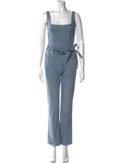 Pre-owned Retroféte Square Neckline Jumpsuit In Blue