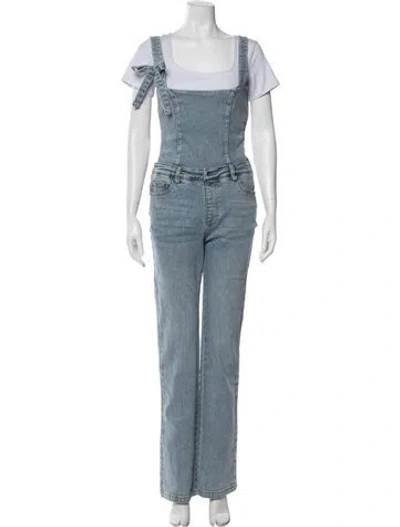 Pre-owned Retroféte Square Neckline Jumpsuit In Blue