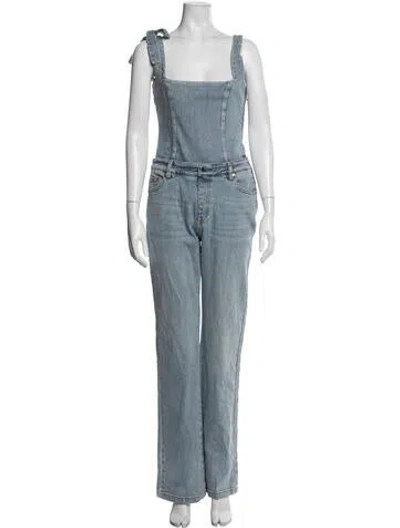Pre-owned Retroféte Square Neckline Jumpsuit In Blue