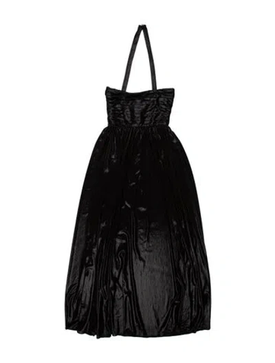 Pre-owned Retroféte Square Neckline Long Dress In Black