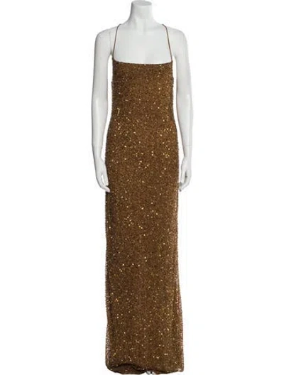 Pre-owned Retroféte Square Neckline Long Dress W/ Tags In Brown