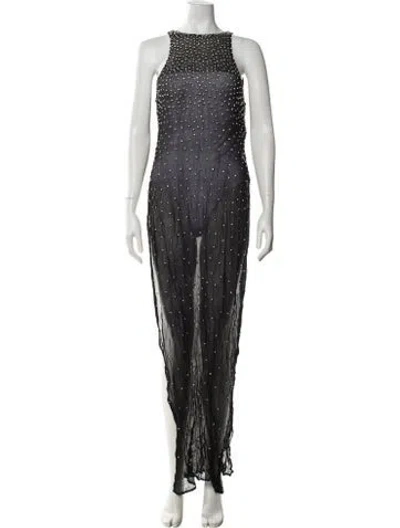 Pre-owned Retroféte Square Neckline Long Dress W/ Tags In Gray