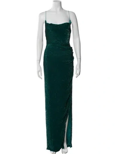 Pre-owned Retroféte Square Neckline Long Dress W/ Tags In Green