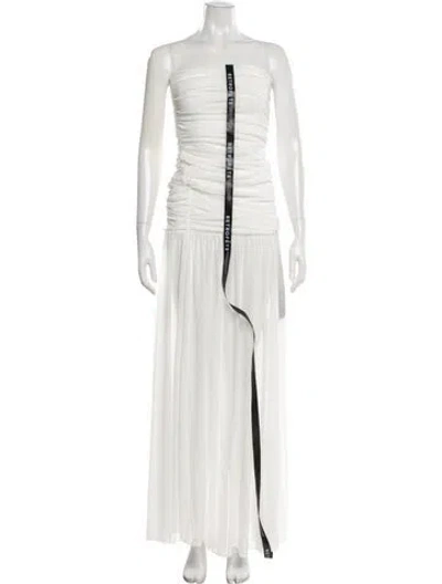 Pre-owned Retroféte Square Neckline Long Dress In White