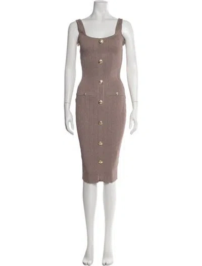 Pre-owned Retroféte Square Neckline Midi Length Dress