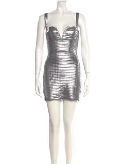 Pre-owned Retroféte Square Neckline Mini Dress In Black