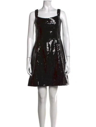 Pre-owned Retroféte Square Neckline Mini Dress In Black
