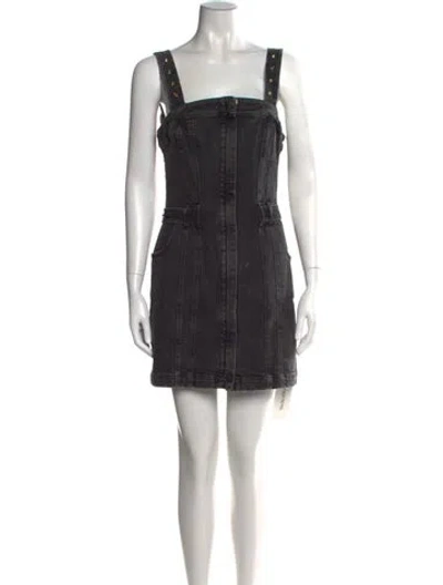 Pre-owned Retroféte Square Neckline Mini Dress In Black