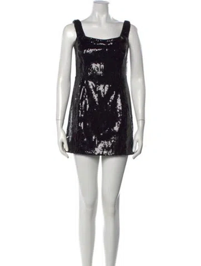 Pre-owned Retroféte Square Neckline Mini Dress In Black