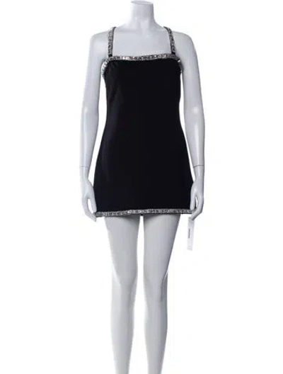 Pre-owned Retroféte Square Neckline Mini Dress In Black