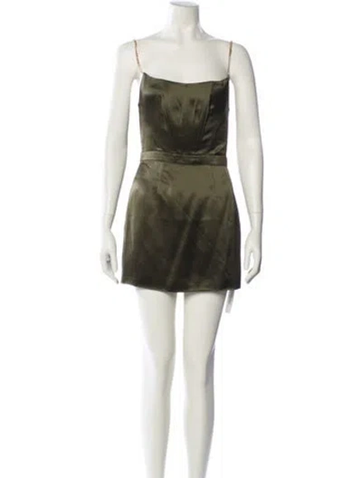 Pre-owned Retroféte Square Neckline Mini Dress In Green