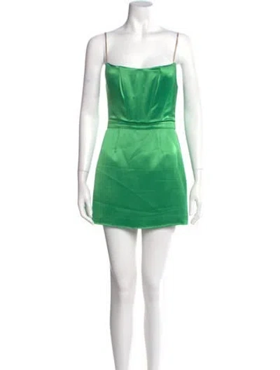 Pre-owned Retroféte Square Neckline Mini Dress In Green