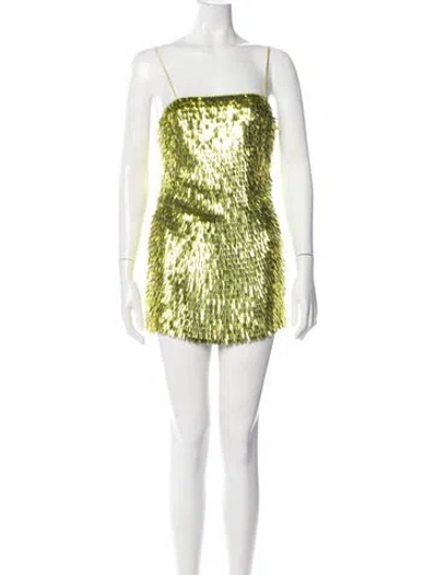 Pre-owned Retroféte Square Neckline Mini Dress In Green