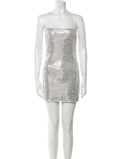 Pre-owned Retroféte Square Neckline Mini Dress In Neutral