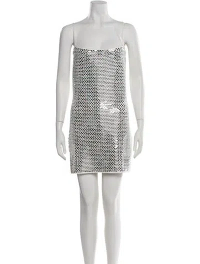 Pre-owned Retroféte Square Neckline Mini Dress In Neutral