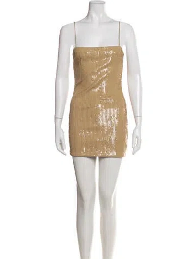 Pre-owned Retroféte Square Neckline Mini Dress In Neutral