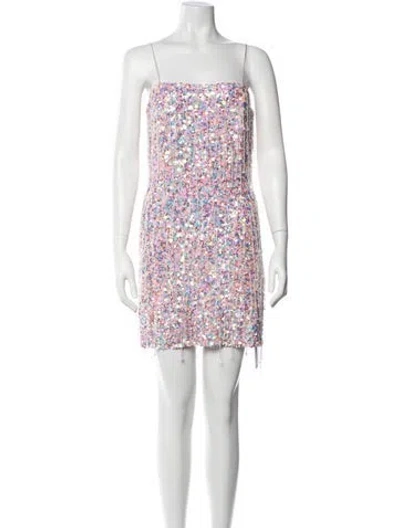 Pre-owned Retroféte Square Neckline Mini Dress In Pink