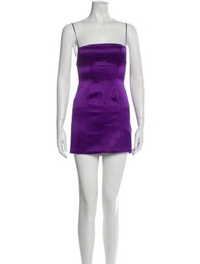 Pre-owned Retroféte Square Neckline Mini Dress In Purple