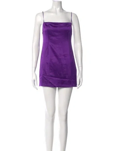 Pre-owned Retroféte Square Neckline Mini Dress In Purple