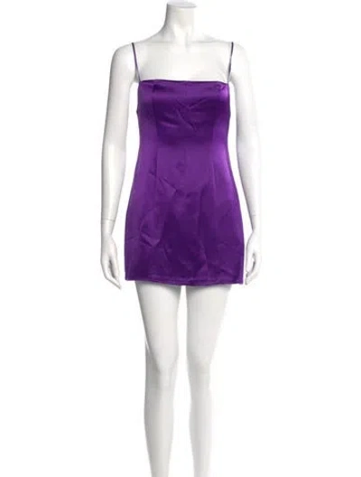 Pre-owned Retroféte Square Neckline Mini Dress In Purple