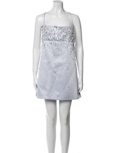 Pre-owned Retroféte Square Neckline Mini Dress In Purple