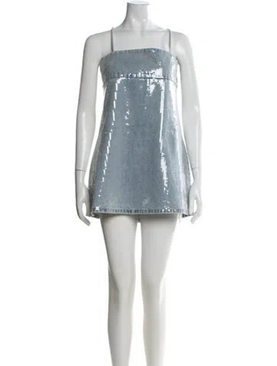 Pre-owned Retroféte Square Neckline Mini Dress W/ Tags In Blue