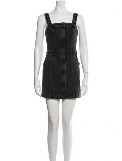 Pre-owned Retroféte Square Neckline Mini Dress W/ Tags In Gray