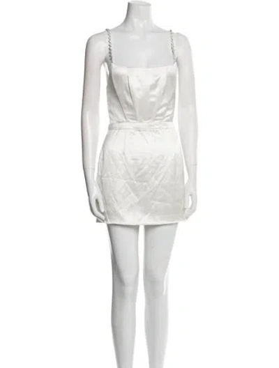 Pre-owned Retroféte Square Neckline Mini Dress In White
