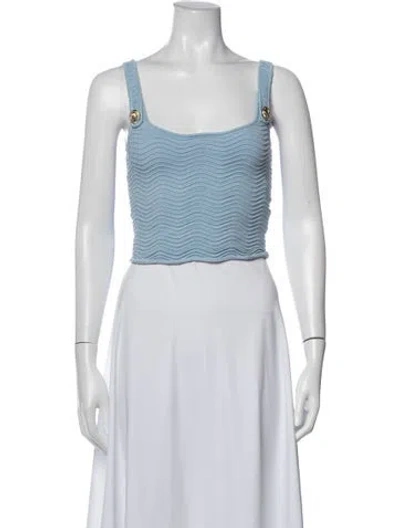 Pre-owned Retroféte Square Neckline Sleeveless Crop Top In Black