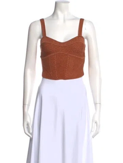 Pre-owned Retroféte Square Neckline Sleeveless Crop Top In Multi