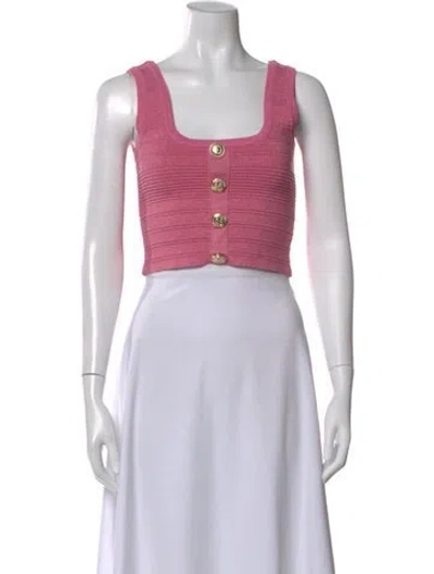 Pre-owned Retroféte Square Neckline Sleeveless Crop Top In Pink