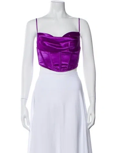 Pre-owned Retroféte Square Neckline Sleeveless Crop Top W/ Tags In Purple