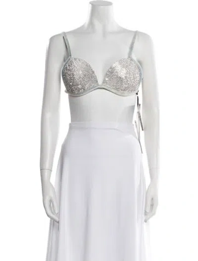 Pre-owned Retroféte Square Neckline Sleeveless Crop Top W/ Tags In White