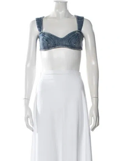 Pre-owned Retroféte Square Neckline Sleeveless Sports Bra In White