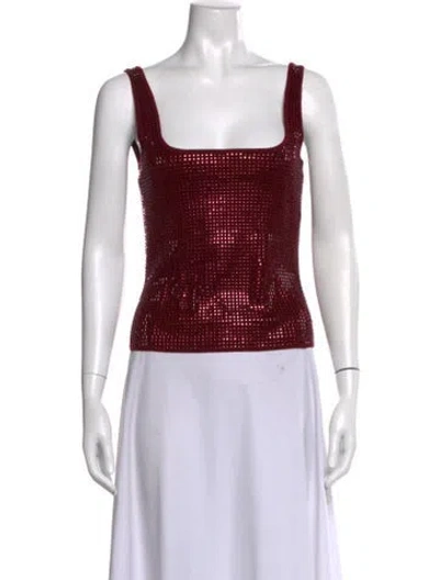 Pre-owned Retroféte Square Neckline Sleeveless Top W/ Tags In Red