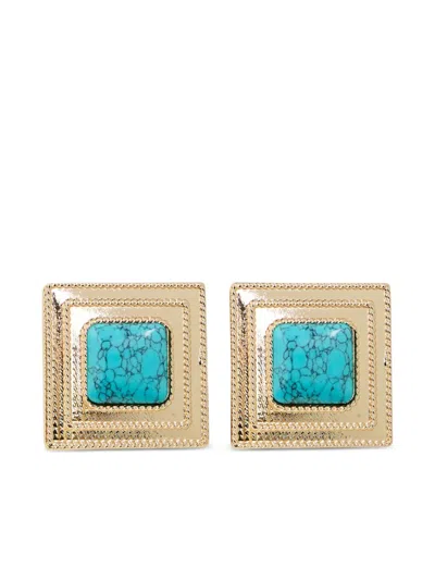 Retroféte Square-shape Earrings In Gold
