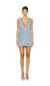 Retroféte Stevie Crystal-trim Denim Shift Dress In 丹吉尔