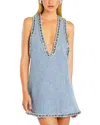 Retroféte Stevie Crystal-trim Denim Shift Dress In Blue