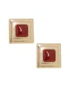 Retroféte Stone Dangle Earrings In Red
