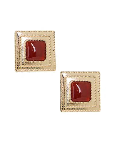 Retroféte Stone Dangle Earrings In Red